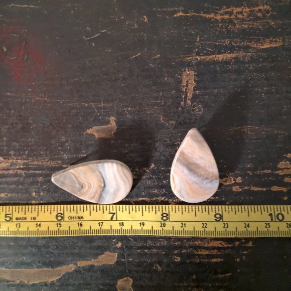 Teardrop Stud Earrings with Granite Design - Picture 7 of 10